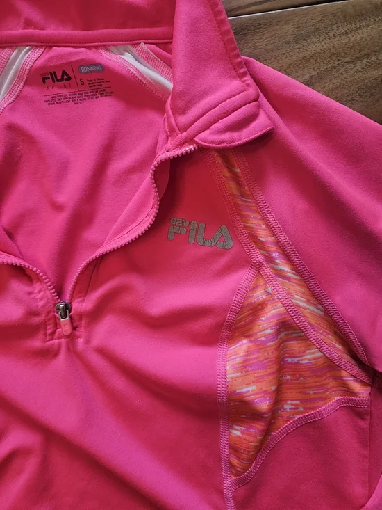 FILA Pink Half-Zip Athletic Pullover - Picture 3 of 6